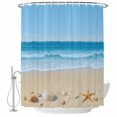 thumbnail image 2 of Summer Beach Shower Curtains for Bathroom, Coastal Ocean Waves Starfish Shell Waterproof Fabric Shower Curtain, Decorative Bathroom Curtain for Bathtub, 66"x72" , No Hooks Included, 2 of 9