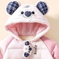 thumbnail image 3 of Winter Padded Snowsuit foe Boys Girls Cute Koala Ear Hooded Jumpsuit Long Raglan Sleeve Quilted Warm Outfits, 3 of 6