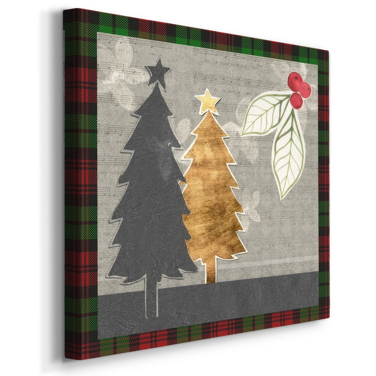 Collaged Christmas Collection C- Gallery Wrapped Canvas