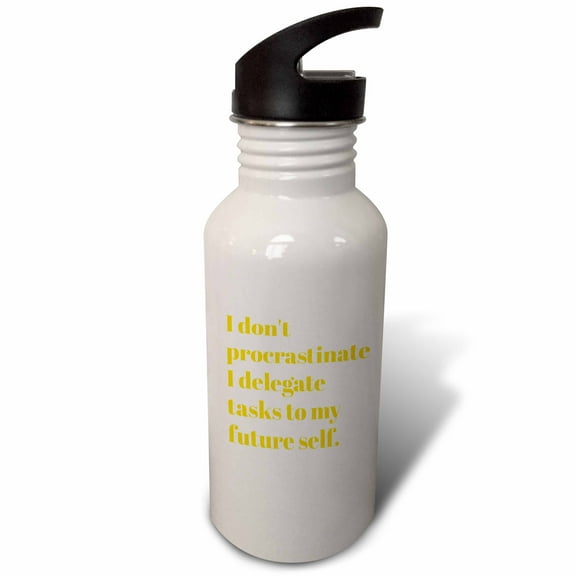 3dRose, Image of I Dont Procrastinate I Deligate Tasks To My Future Self Quote, Flip Straw 21oz Water Bottle