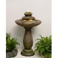 thumbnail image 1 of Hi-Line Gift Stone Pedestel Fountain Bird Bath With Warm White Led & Strip Light, 1 of 5