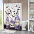 thumbnail image 3 of Farmhouse Floral Shower Curtain Rustic Country Cotton Flower Purple Jar Bathroom Shower Curtains Relax Soak Unwind Waterproof Polyester Fabric Bathroom Decor Curtain with Hooks 72x72 Inches, 3 of 6