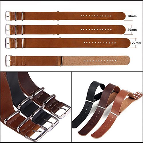 Gwong Electrónica Hombres Moda Faux Pin Pin Hebilla Reloj de pulsera Correa Reloj de reloj 18 / 20/22 / 24mm