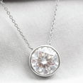 thumbnail image 2 of Rosec Jewels Certified Moissanite Solitaire Necklace for Women - 9 mm - D-VS1 Grade, 18K White Gold, 2 of 7