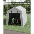 thumbnail image 2 of Shelter Storage Shed,Portable Garage Carport for Motorcycle,Boat, or Garden Tools,Bicycle Storage Shed with Roll-Up Zipper Door and Vent,Motorcycle Shelter with Waterproof PE Tarp, 2 of 7