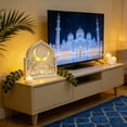 thumbnail image 4 of Ramadan Eid Crafts Night Light, Crescent Moon Star Mosque LED Wooden Lamp for Eid Mubarak Decorations, Islamic Muslim Light Lantern Craft Table Ornament for Eid Al-Fitr, Eid Al-Adha Party Decor, 4 of 7