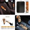 thumbnail image 4 of Yuyamidu Camo Hunting Car Seat Covers Full Set of 14 Orange Wood Steering Wheel Cover Seat Belt Pad Cover Waste Bin Rear View Mirror Cover Coasters Armrest Cover Handbrake Cover Set Car Decor, 4 of 7