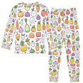 thumbnail image 2 of FORMRS Long Sleeve Top and Pants Pajama Set for Niños 2-Piece Sleepwear, Sizes 18M-8Y, Cute Vegetables, 2 of 6