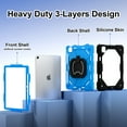 thumbnail image 2 of Elehold Case for iPad Air 11 Inch Case 2024 (6th Generation),Sturdy Heavy Duty Shockproof Protective Case with Rotating Handle Grip Stand, Shoulder Strap for iPad Air 11-inch M2 (2024),Black + Blue, 2 of 8
