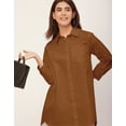 thumbnail image 5 of Moomaya Classic Solid Cotton Shirt Dress - Long Sleeves, Everyday Casual Wear, 5 of 9