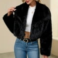 thumbnail image 5 of Turilly Womens Ladies Warm Faux Furry Long Coats Jacket Winter Solid Turn Down Collar Outerwear, 5 of 6