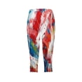 thumbnail image 3 of QATAINLAV Womens USA Flag Printed Capris 4th of July Capri Leggings Independence Day Casual Yoga Workout Cropped Pants Blue S, 3 of 6