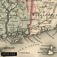 thumbnail image 2 of 1859 Connecticut State Map with Portions of NY & Rhode Island - Vintage Map of CT Wall Art Poster, 2 of 8