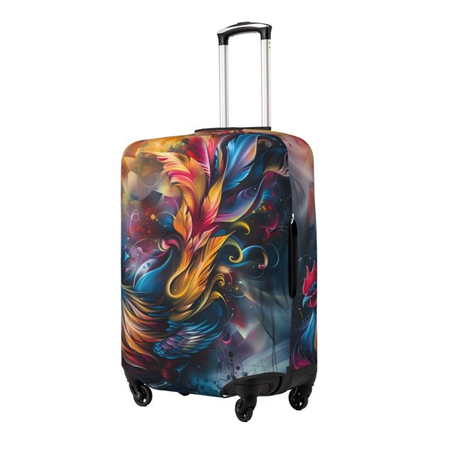 Fotbe Vibrant Rooster Painting Funda Protectora para Equipaje, Antirrayones y Resistente a la Suciedad, Compatible con Maletas de 18 a 32 Pulgadas-X-Large