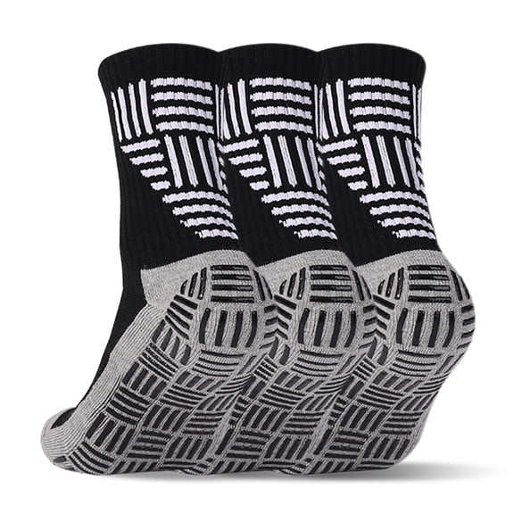 OQRKI 2026 New 3 Pairs Grip Soccer Socks Thicken Football Socks Calf Socks Non Slip for Baseball Softball Football Soccer Grip Socks Grip Socks Soccer
