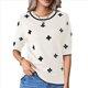 thumbnail image 3 of Blusas de Verano para Mujer, Elegantes, Informales, de Corta, con Cuello Redondo, de Punto, Blusas Holgadas, Camisetas Básicas. L, 3 of 7