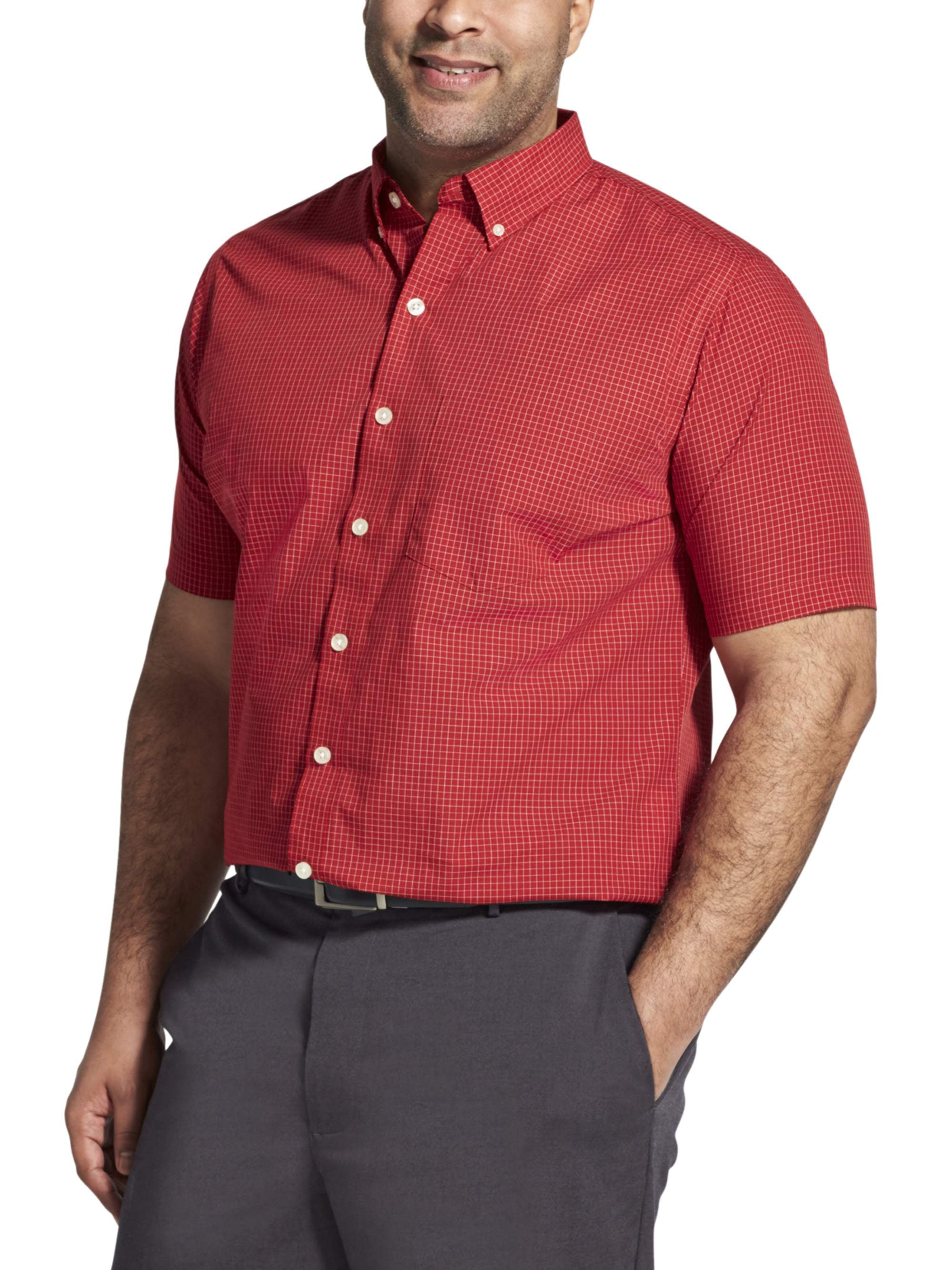 Van Heusen Men's Big and Tall Wrinkle Free Short Sleeve Shirt - Walmart.com