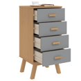 thumbnail image 3 of vidaXL Bedside Cabinet OLDEN Grey and Brown Solid Wood Pine, 3 of 5