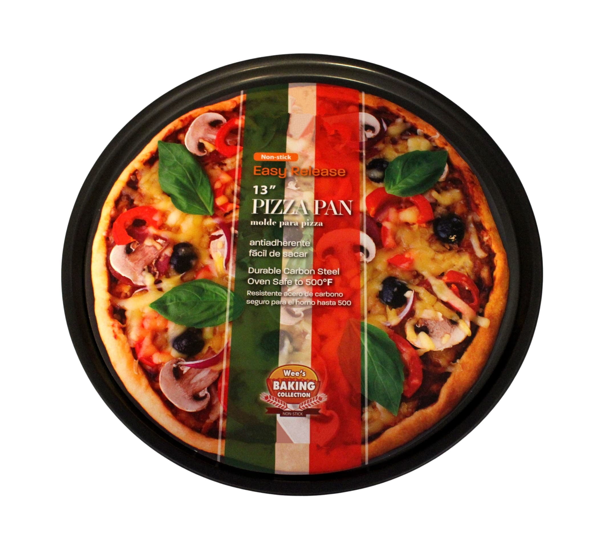 13 Inch Nonstick Carbon Steel Pizza Pan Crisper Tray Bakeware