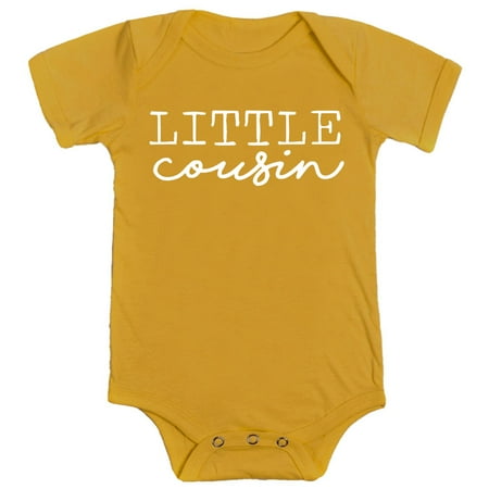 

Little Cousin Bodysuits for Baby and Toddler Fun Family Outfits White on Mustard Bodysuit 6 Months