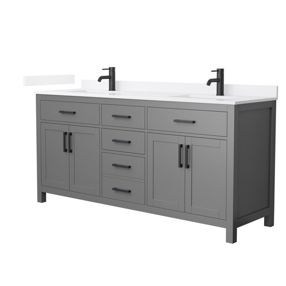 Wyndham Collection Wcg2424-72D-Qtz-Unsmxx Beckett 72" Free Standing Double Basin Vanity
