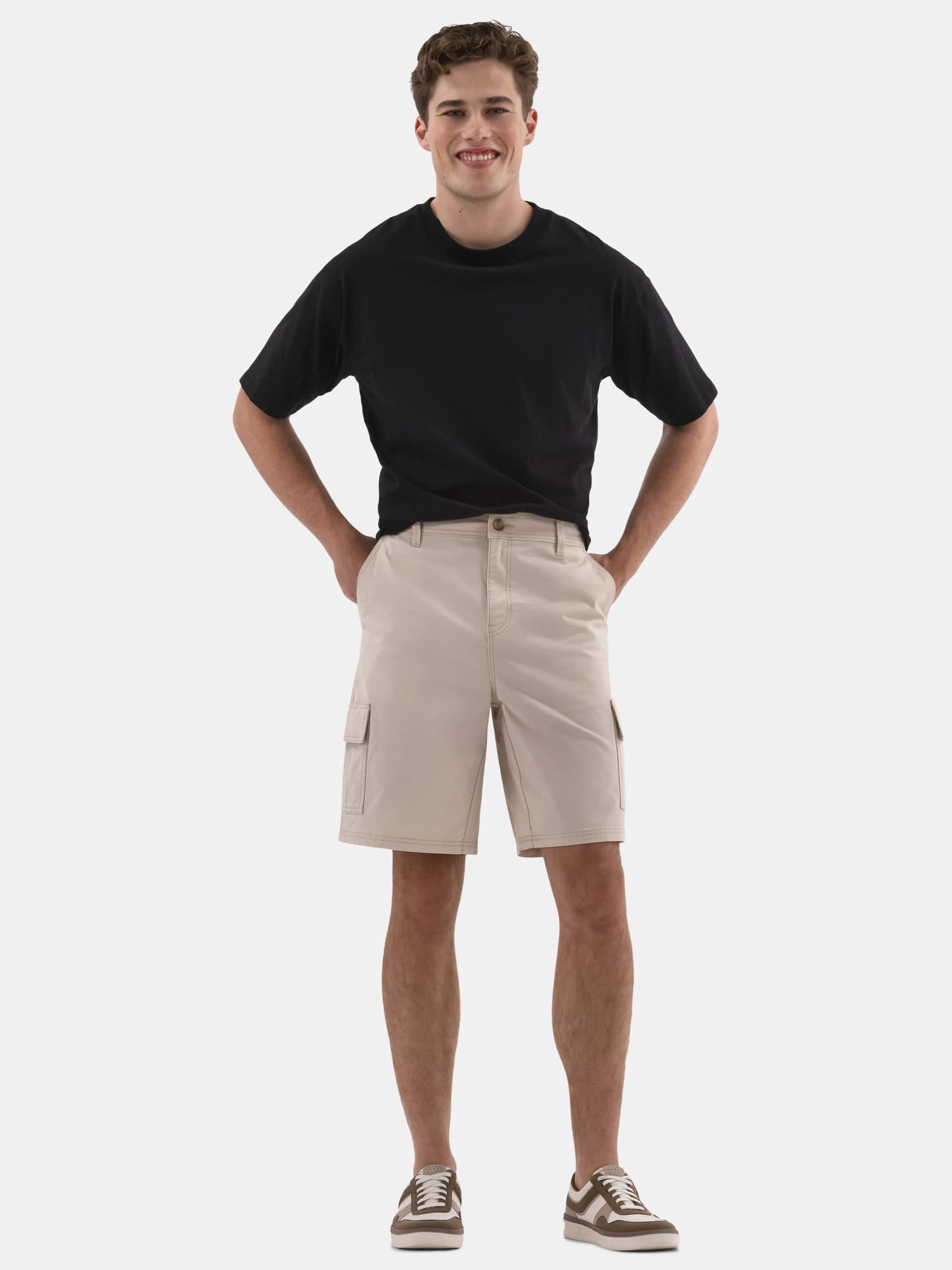 No Boundaries Men's & Big Men's Twill Long Cargo Shorts, 9" Inseam, Sizes XS-5XL