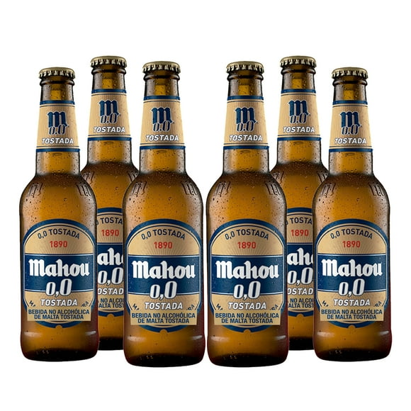 Six Pack Mahou Cerveza No Alcohólica Malta Tostada 330ml
