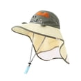 thumbnail image 4 of Oiyii Toddler Boys Water‑Repellent Bucket Hats Crocodile Appliqué Hiking Sun Hats, Army Green, 4 of 5