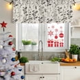 thumbnail image 6 of 2 Pack Valances for Windows, Black Grey Botanical Window Valances for Living Room/Bedroom/Bathroom, Rustic Country Spring Floral Summer Leaf Light Filtering Kitchen Curtain Valance 42"W x12" L, 6 of 9