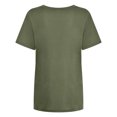 thumbnail image 5 of Pimfylm Oversized Tshirts for Women, Women's Short Sleeve Round Neck T Shirt Front Twist Tunic Tops Casual Loose Fitted(Army Green,L), 5 of 7