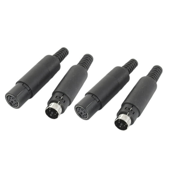 Unique Bargains 2 Pairs DIN 6Pin Male to Female Plug Straight Adapter for 5mm Audio Cable