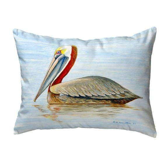 Betsy Drake Interiors Summer Pelican Small No-Cord Pillow 11x14