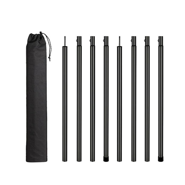 Pictos de carpa de 8x para lona lival ligera portátil fácil de instalar postes de lona de campamento Negro 575cmx25 cm