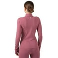 thumbnail image 3 of Yitty Active Women's Ultraluxe Full Lenght Full Zip Jacket, Athleisure, 4-Way-Stretch, Thumbholes, Moonlight Mauve, L, 3 of 7