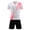 White, variant on Odeerbi Toddler Kids Boys Girls Quick Dry Soccer Uniform Set Cute Print Color Block T-Shirt Shorts Mesh Athletic Sportswear for 2-13 Years