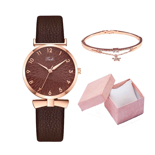 Nuevo reloj de pulsera de cuarzo con correa de moda para mujer, ideal para el tiempo libre, con caja de regalo.