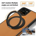 thumbnail image 3 of Allytechgroup Magnetic Case for iPhone 14 Plus, Built-in Invisible 360° Rotatable Kickstand, Compatible with MagSafe, PU Leather Slim Shockproof Protective Phone Case Cover, Brown, 3 of 7
