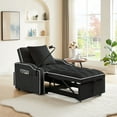 thumbnail image 2 of S-HOME 3-in-1 Convertible Sleeper Chair Sofa Bed with USB Port and Cup Holders for Small Spaces and Versatility,  Black, 2 of 13
