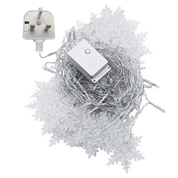 Sywqhk Cadena de 8 modos de luces, lámparas de jardín reutilizables para decoración navideña (H)