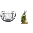 thumbnail image 1 of Cesta De Alambre Para Guardar Huevos, Cesta Tejida De Alambre De Hierro, Cesta De Frutas Y Verduras Campestres, Estatua De Pavo Real, Escultura De Animal, Adorno De Escritorio, Figura, 1 of 8