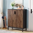 thumbnail image 1 of Tribesigns 5-Tier Shoe Cabinet, 20 Pairs Wooden Entryway Shoe Storage Rack for Entryway, Brown, 1 of 5