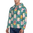 thumbnail image 3 of Lsque Colorful Cow Pattern Casual Men's Hoodie,Hooded Sweatshirt with Kangaroo Pocket,Pullover Hoodie-Small, 3 of 7