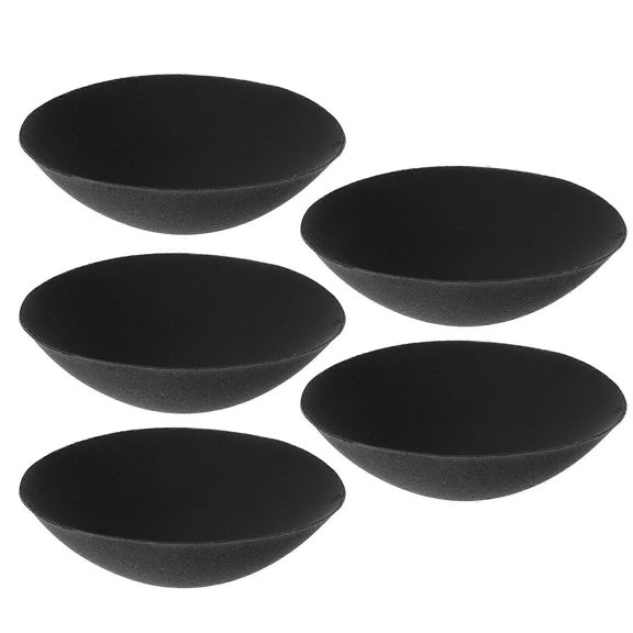 5 Pairs Breathable Sports Pad Inserts, Round Polyester Padding for Swimwear & Activewear, XL Black, Wear Resistant, Non Slip Reusable Enhancement Cups