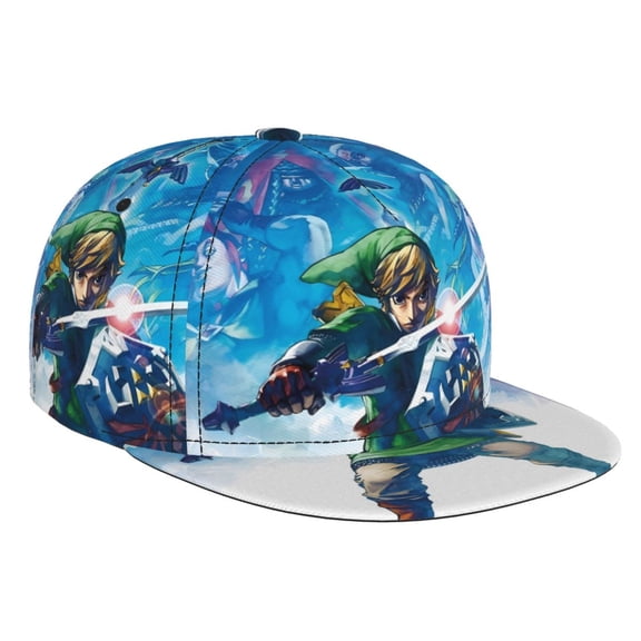 The Legend Of Zelda Baseball Cap For Men, Women & Kids, Classic Flat Brim Hat Hip Hop Trucker Hat Adjustable Snapback Hat