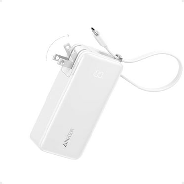 Anker 3-in-1 Portable iPhone Charger, 10,000mAh Power Bank with Built-in USB-C Cable and Foldable AC Plug