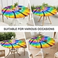 thumbnail image 7 of Colorful Rainbow Tie Dye Spiral Pattern Round Fitted Tablecloth with Elastic Edge,Dining Table Cover Waterproof,Outdoor Round Tablecloth for Camping,Dining,Indoor and Outdoor, 7 of 7