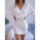 thumbnail image 4 of Vestido Mini de Punto Cruzado de Larga con de Murciélago para Cóctel para Mujer L, 4 of 9