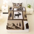 thumbnail image 3 of Manfei Jungle Wildlife Twin Sheets,Mountain Pine Bedding,Brown,3pcs,1 Fitted Sheet and 1 Pillowcase, 3 of 6