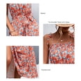 thumbnail image 4 of Vestido midi con estampado floral, vestido midi fruncido con busto para mujer, vestido midi fruncido con busto y hombros descubiertos Características mejoradas, 4 of 5