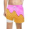 thumbnail image 3 of Tiijoy Little Boys Athletic Shorts Ice-Cream Print Quick Drying Beach Shorts, Sizes 5-6, 3 of 3